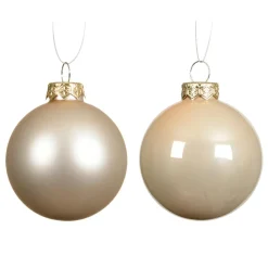 Boule De Noël|KAEMINGK Lot de 4 boules de Noël en verre (D100 mm) Boréal Perle