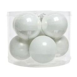 Boule De Noël|KAEMINGK Lot de 8 boules de Noël en verre (D70 mm) Myst d'hiver Blanc