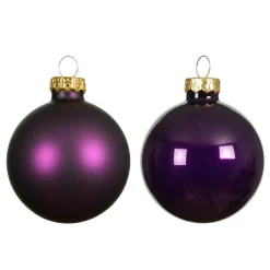 Boule De Noël|KAEMINGK Lot de 4 boules de Noël en verre (D100 mm) Boréal Figue Violet