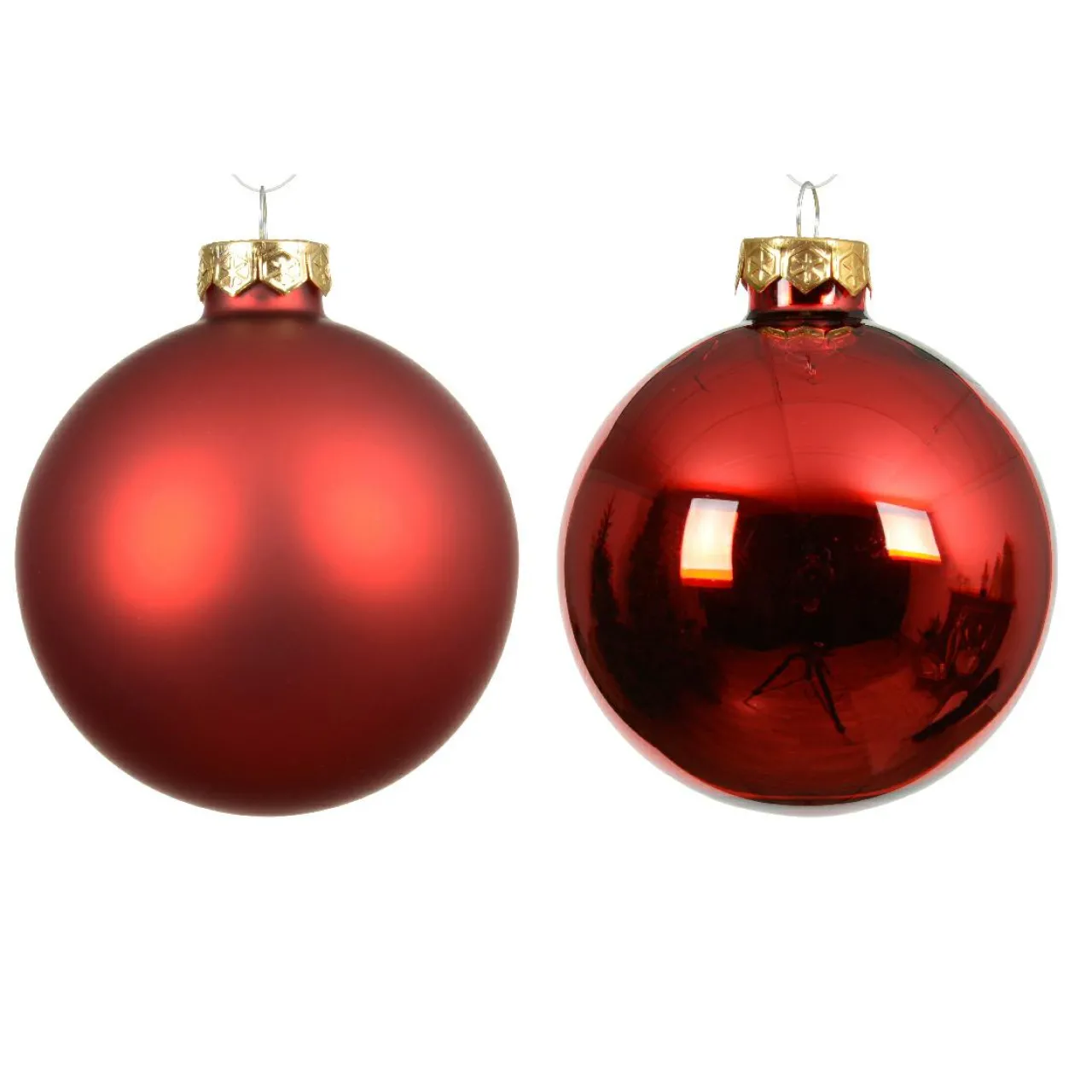 Boule De Noël|KAEMINGK Lot de 4 boules de Noël en verre (D100 mm) Boréal Rouge