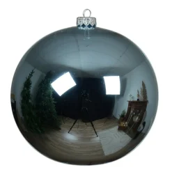 Boule De Noël|KAEMINGK Lot de 6 boules de Noël en verre (D80 mm) Arctique brillante Bleu glacé