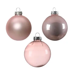 Boule De Noël|KAEMINGK Lot de 21 boules de Noël en verre Assorties Cristal Rose poudré
