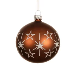 Boule De Noël|KAEMINGK Lot de 6 boules de Noël en verre (D80 mm) Etoiles en fête Brun café