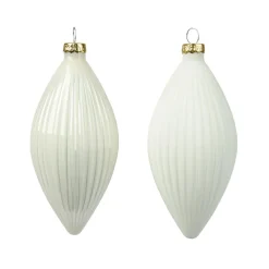 Boule De Noël|KAEMINGK Lot de 3 boules de Noël en verre (D60 mm) Goutte précieuse Blanc laine