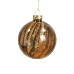 Boule De Noël|KOOPMAN Lot de 12 boules de Noël en verre (D80 mm) New York Brun scintillant Marron