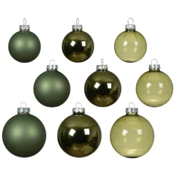 Boule De Noël|KAEMINGK Lot de 21 boules de Noël en verre Assorties Cristal Vert romarin