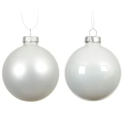Boule De Noël|KAEMINGK Lot de 6 boules de Noël en verre (D80 mm) Boréal Blanc