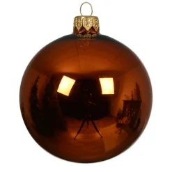 Boule De Noël|KAEMINGK Lot de 6 boules de Noël en verre (D80 mm) Arctique brillante Citrouille Orange Citrouille