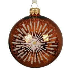 Boule De Noël|KAEMINGK Lot de 6 boules de Noël en verre (D80 mm) Médaillon étoilé Citrouille Orange Citrouille