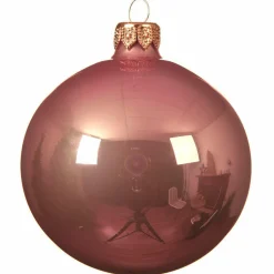 Boule De Noël|KAEMINGK Lot de 6 boules de Noël en verre (D80 mm) Arctique brillantes Vieux rose