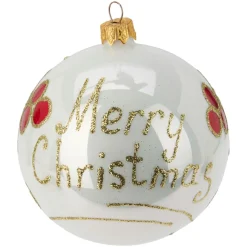 Boule De Noël|KOOPMAN Lot de 6 boules de Noël en verre (D100 mm) Mignonneries nacré Blanc