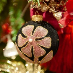 Boule De Noël|KAEMINGK Lot de 3 boules de Noël en verre (D80 mm) Verona Noir