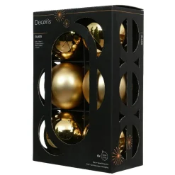 Boule De Noël|KAEMINGK Lot de 6 boules de Noël en verre (D80 mm) Béal Or