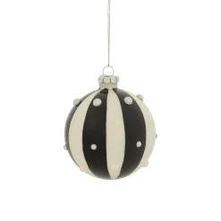 Boule De Noël|JJA Lot de 3 boules de Noël en verre (D80 mm) Carnaval d'Hiver et Blanc Noir