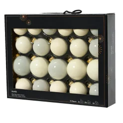 Boule De Noël|KAEMINGK Lot de 21 boules de Noël en verre Assorties Cristal Blanc laine