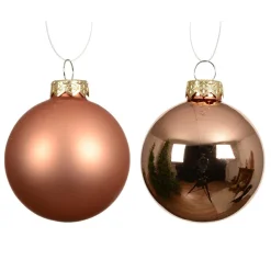 Boule De Noël|KAEMINGK Lot de 4 boules de Noël en verre (D100 mm) Boréal Cognac