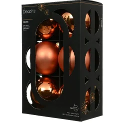 Boule De Noël|KAEMINGK Lot de 6 boules de Noël en verre (D80 mm) Boréal Orange