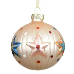 Boule De Noël|KAEMINGK Lot de 3 boules de Noël en verre (D80 mm) Cirque étoilé Perle