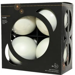 Boule De Noël|KAEMINGK Lot de 4 Boules de Noël en verre (D100 mm) Boréal Blanc