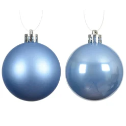Boule De Noël|KAEMINGK Lot de 4 boules de Noël unies (D100 mm) Aravis Bleu Ciel