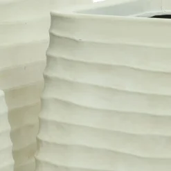 Déco Extérieur Et Cache-Pot|Déco Extérieur Et Cache-Pot|EMINZA Lot de 3 cache-pots d'extérieur carrés (H49-37-27 cm) Jamie Blanc