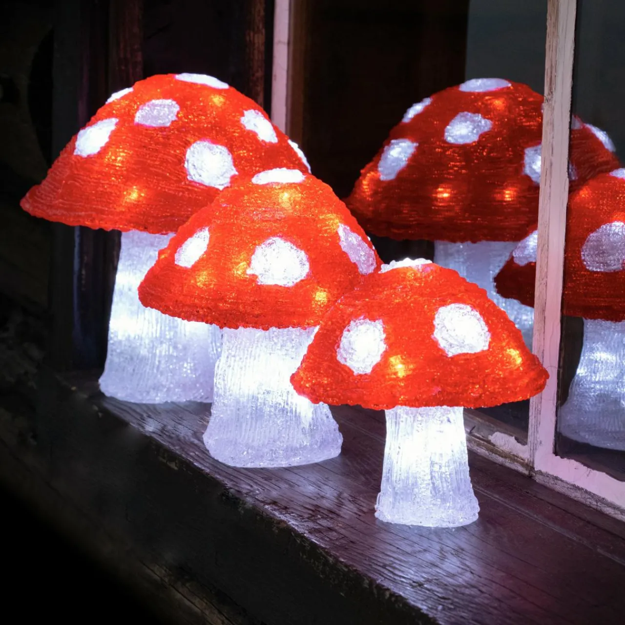 Déco Et Objet Lumineux|EMINZA Lot de 3 champignons lumineux 72 LED (H23 cm) Blanc froid