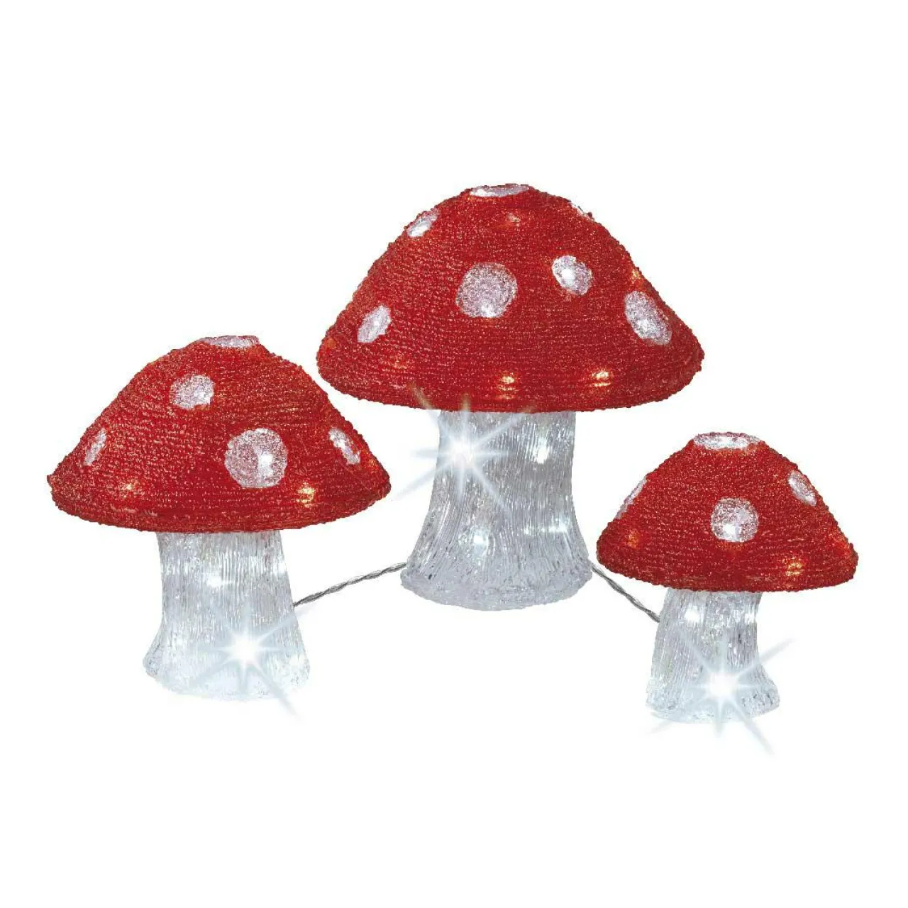 Déco Et Objet Lumineux|EMINZA Lot de 3 champignons lumineux 72 LED (H23 cm) Blanc froid