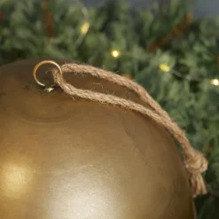 Déco Et Objet De Noël|Décoration De Sapin|KAEMINGK Lot de 3 Cloches métal à suspendre (D24-20-14 cm) Grisons Or