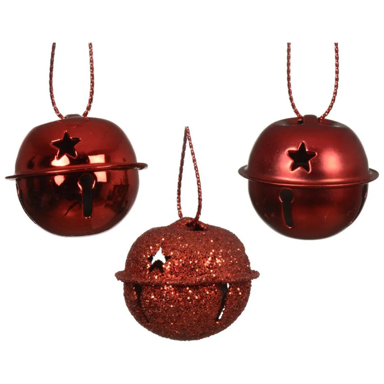 Décoration De Sapin|KAEMINGK Lot de 12 clochettes à suspendre (D3 cm) Christmas Stars Rouge