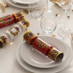 Déco De Table|JJA Lot de 6 crackers de Noël Festivités Rouge et Blanc Multicolore