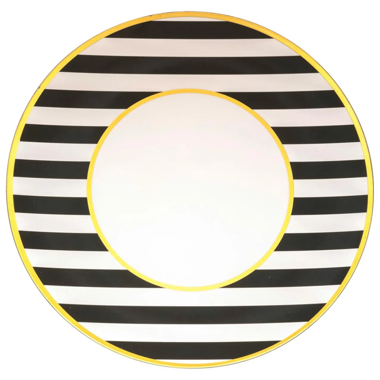 Vaisselle De Noël|JJA Lot de 12 dessous d'assiette Rayées et Blanc Noir