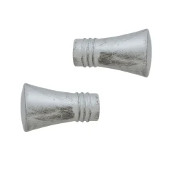 Tringle À Rideau, Barre Et Support|LUANCE Lot de 2 embouts tringle (D20 mm) Jim Lotus et Noir Argent