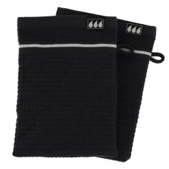 Linge De Bain|Gant De Toilette|TENDANCE Lot de 2 gants de toilette coton nid d'abeille (15 x 21 cm) Japandi Noir