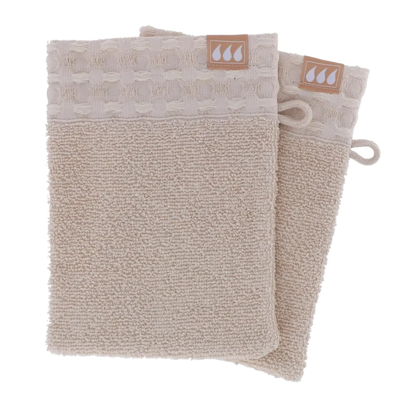 Linge De Bain|Gant De Toilette|TENDANCE Lot de 2 gants de toilette coton (15 x 21 cm) Season Color Beige