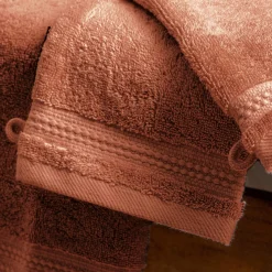 Linge De Bain|Gant De Toilette|EMINZA Lot de 2 gants de toilette coton bio (15 x 21 cm) Méline Terracotta