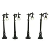 Personnage Et Accessoire Pour Village|KAEMINGK Lot de 4 lampadaires illuminés (H10 cm) Anciens pour aménager un village