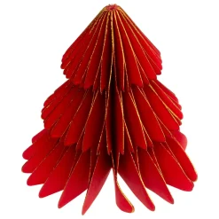 Déco De Table|JJA Lot de 2 minis Sapins décoratifs (H6 cm) papier magnétique Rouge