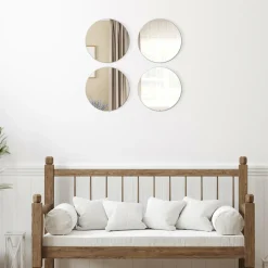 Accessoire Salle De Bain|Miroir|TENDANCE Lot de 4 miroirs adhésifs (D30 cm) Ronds