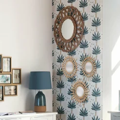 Miroir|ATMOSPHERA Lot de 3 miroirs (D28 cm) Soleil Rotin Naturel