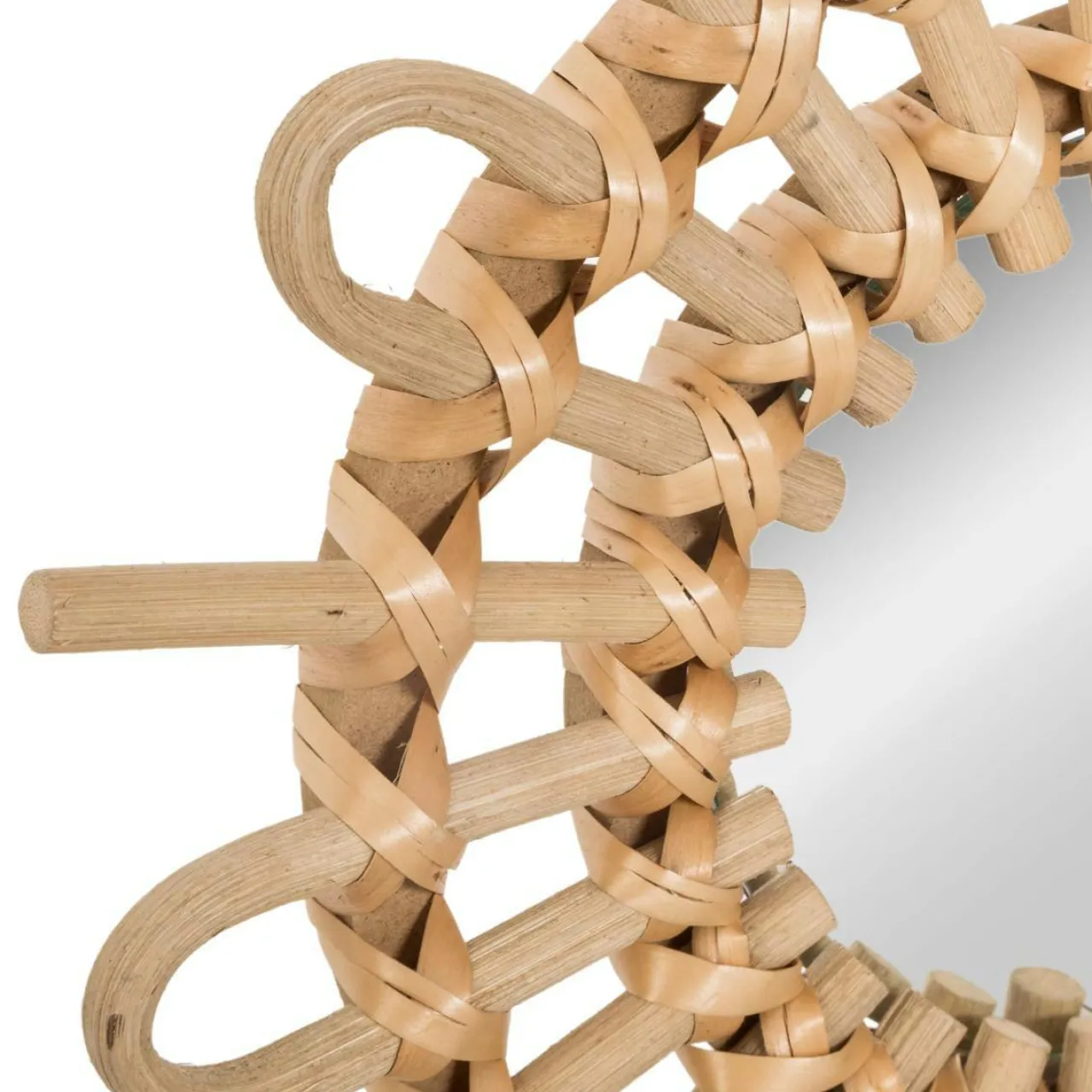 Miroir|ATMOSPHERA Lot de 3 miroirs (D28 cm) Soleil Rotin Naturel