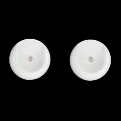 Tringle À Rideau, Barre Et Support|LUANCE Lot de 2 naissances tringle bois (L45 / D28 mm) Nils Blanc