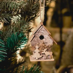 Décoration De Sapin|KAEMINGK Lot de 2 nichoirs (H7,5 cm) Ecorce à suspendre Marron