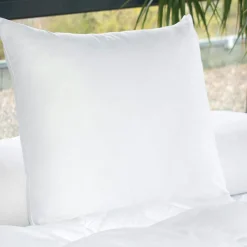 Couette, Oreiller, Traversin|EMINZA Lot de 2 oreillers carrés (60 x 60 cm) Moelleux Anti-acariens Blanc