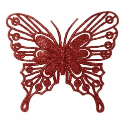 Décoration De Sapin|KAEMINGK Lot de 2 papillons (H11 cm) Fanny Rouge