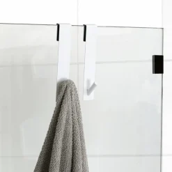 Rangement Salle De Bain|TENDANCE Lot de 2 patères à suspendre spécial paroi de douche (H18 cm) Blanc