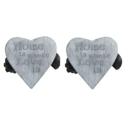 Embrasse, Pince Et Anneaux|LUANCE Lot de 2 pinces rideau Amore blanc Gris