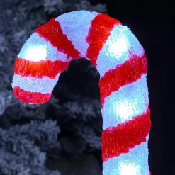 Déco Et Objet Lumineux|EMINZA Lot de 5 piquets de jardin lumineux 50 LED (H35 cm) Sucre d'orge Blanc froid