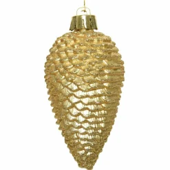 Décoration De Sapin|KAEMINGK Lot de 6 pommes de pin à suspendre (H8 cm) Alpine Or