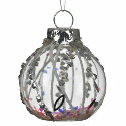 Déco De Table|KAEMINGK Lot de 6 porte-nom ou menu Interieur paillettes Transparent Argent