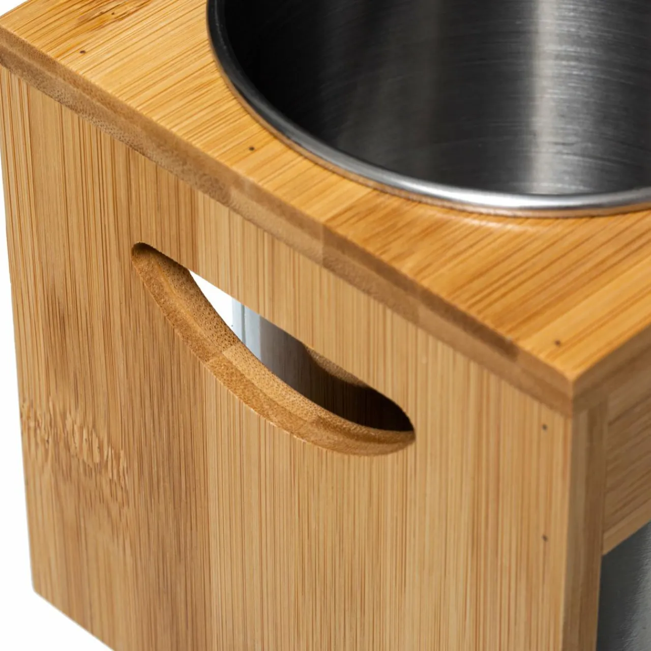 Rangement Et Organisateur|5 Five Simply Smart Lot de 2 pots à ustensiles Siao Inox et bambou Naturel